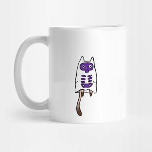 Cat in Ghost Costume Doodle Mug